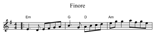 Finore - staff notation