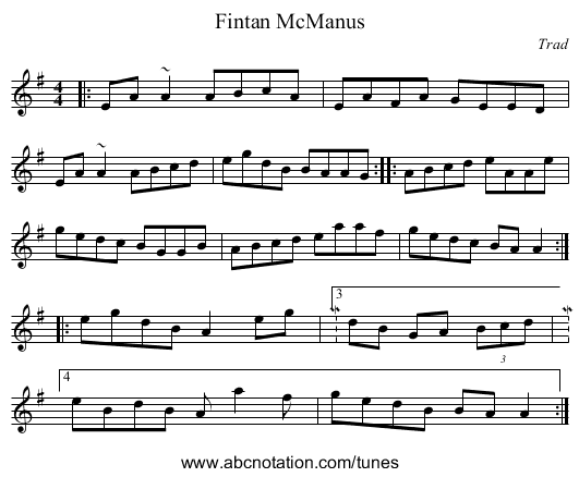 Fintan McManus - staff notation