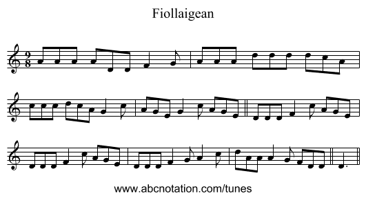 Fiollaigean - staff notation