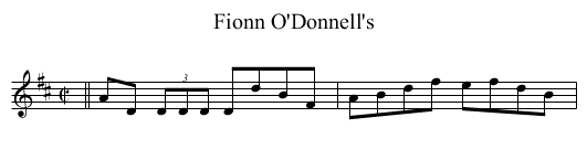 Fionn O'Donnell's - staff notation