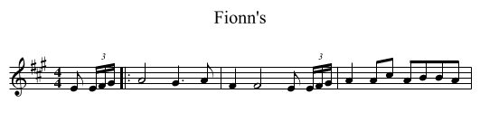 Fionn's - staff notation