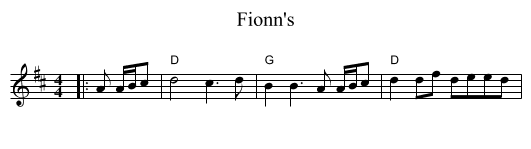 Fionn's - staff notation
