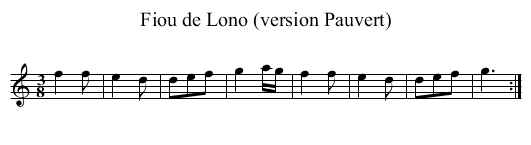 Fiou de Lono (version Pauvert) - staff notation