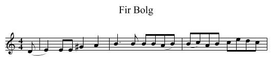 Fir Bolg - staff notation