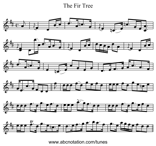 Fir Tree, The - staff notation