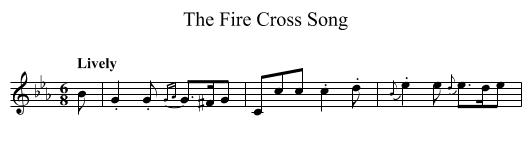 Fire Cross Song, The - staff notation