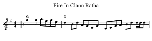 Fire In Clann Ratha - staff notation