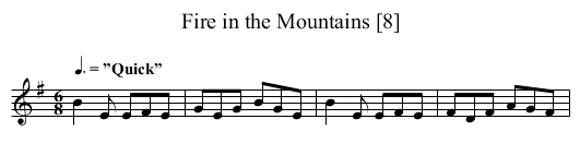 Fire in the Mountains [8] - staff notation