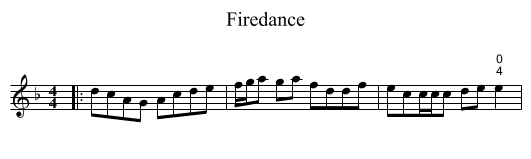 Firedance - staff notation