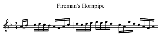 Fireman's Hornpipe - staff notation