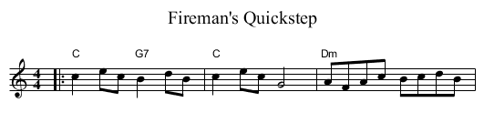 Fireman's Quickstep - staff notation