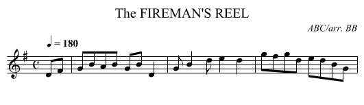 FIREMAN'S REEL, The - staff notation
