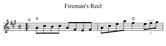 Fireman's Reel - staff notation