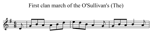 First clan march of the O'Sullivan's (The) - staff notation