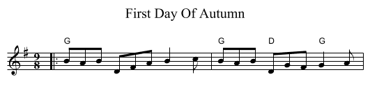 First Day Of Autumn - staff notation