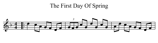 First Day Of Spring, The  - staff notation