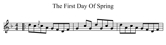 First Day Of Spring, The  - staff notation