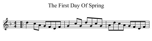 First Day Of Spring, The  - staff notation