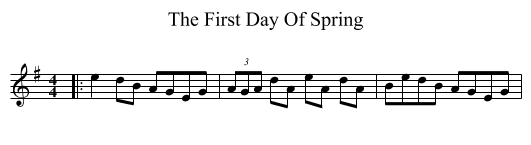 First Day Of Spring, The  - staff notation