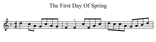 First Day Of Spring, The  - staff notation