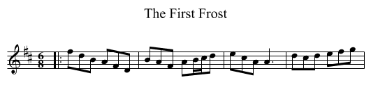 First Frost, The  - staff notation