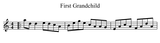 First Grandchild - staff notation