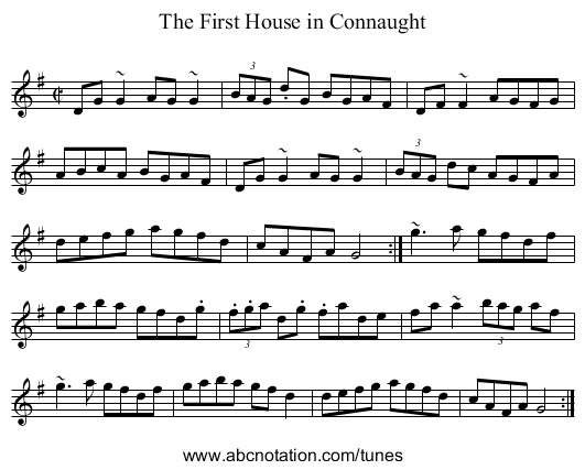First House in Connaught, The - staff notation