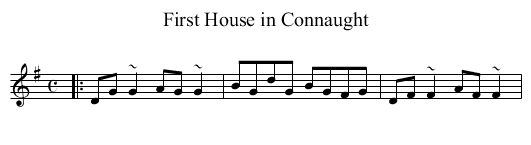 First House in Connaught - staff notation