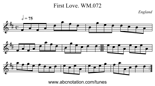 First Love. WM.072 - staff notation