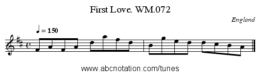 First Love. WM.072 - staff notation