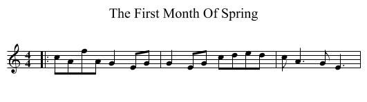 First Month Of Spring, The  - staff notation