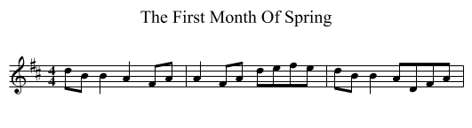 First Month Of Spring, The  - staff notation