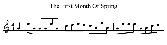 First Month Of Spring, The  - staff notation