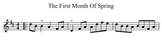 First Month Of Spring, The  - staff notation