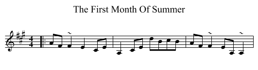 First Month Of Summer, The  - staff notation