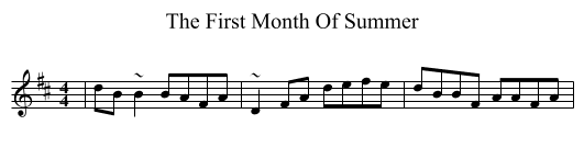 First Month Of Summer, The  - staff notation