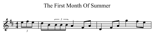 First Month Of Summer, The  - staff notation