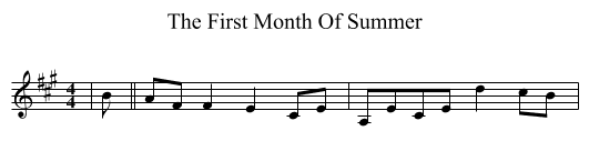 First Month Of Summer, The  - staff notation