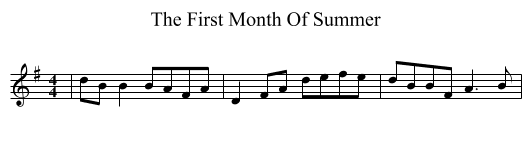 First Month Of Summer, The  - staff notation