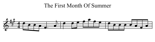 First Month Of Summer, The  - staff notation