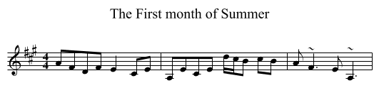 First month of Summer, The - staff notation