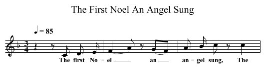 First Noel An Angel Sung, The  - staff notation