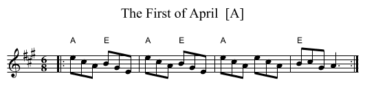 First of April  [A], The  - staff notation