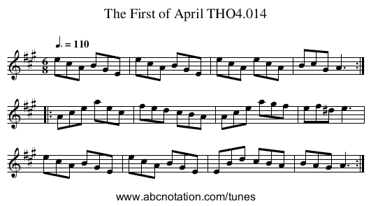 First of April THO4.014, The - staff notation