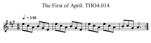 First of April. THO4.014, The - staff notation