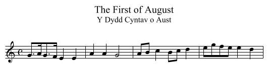 First of August, The - staff notation