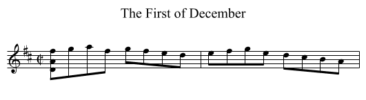 First of December, The - staff notation