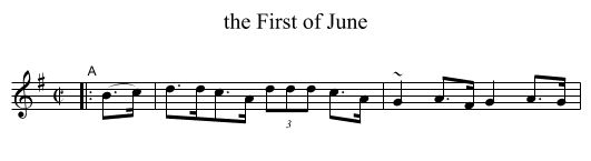 First of June, the  - staff notation
