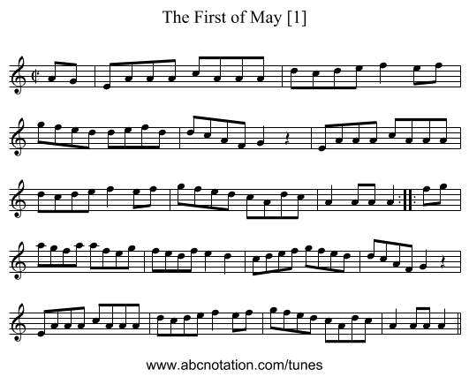 First of May [1], The - staff notation