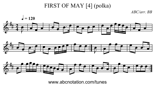 FIRST OF MAY [4] (polka) - staff notation